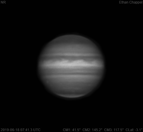 The southern edge of the Equatorial Zone is darker than the rest of the zone.