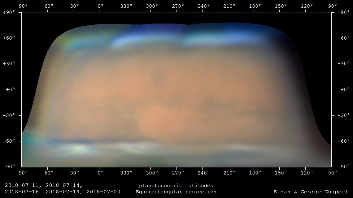 Many nights of high quality imaging in July allowed us to map a majority of Mars' surface.